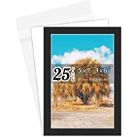 Golden State Art- Libre de ácidos- 100 Unidades 5 x 7 Mates de Negro Imagen Mats con White Core para Corte Biselado 4 x…